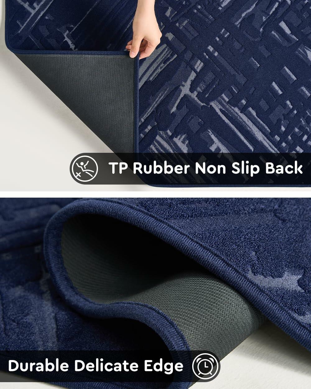 tchidio Soft Absorbent Non-Slip Bath Mat Rubber Backed Machine Washable