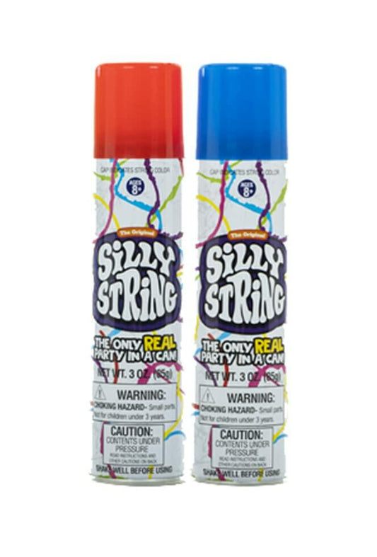 Silly String 2 Pack Assorted Colors 3 oz Large Can Brand Silly String