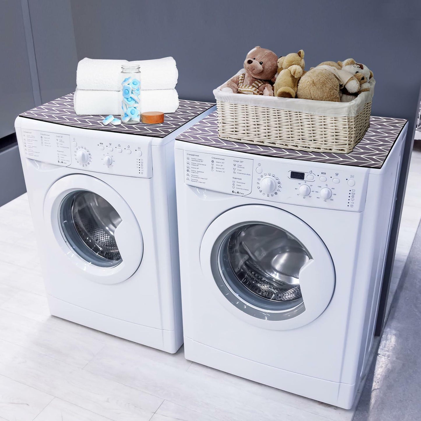 2PCS Washer Dryer Top Covers Non-slip Dust-proof 25.6x23.6''