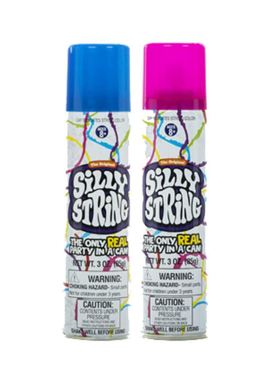 Silly String 2 Pack Assorted Colors 3 oz Large Can Brand Silly String