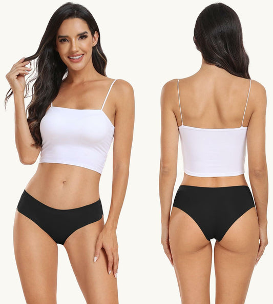 Natugloe Women Seamless Hipster Underwear Bikini Panties Black 6Packs Size XXL