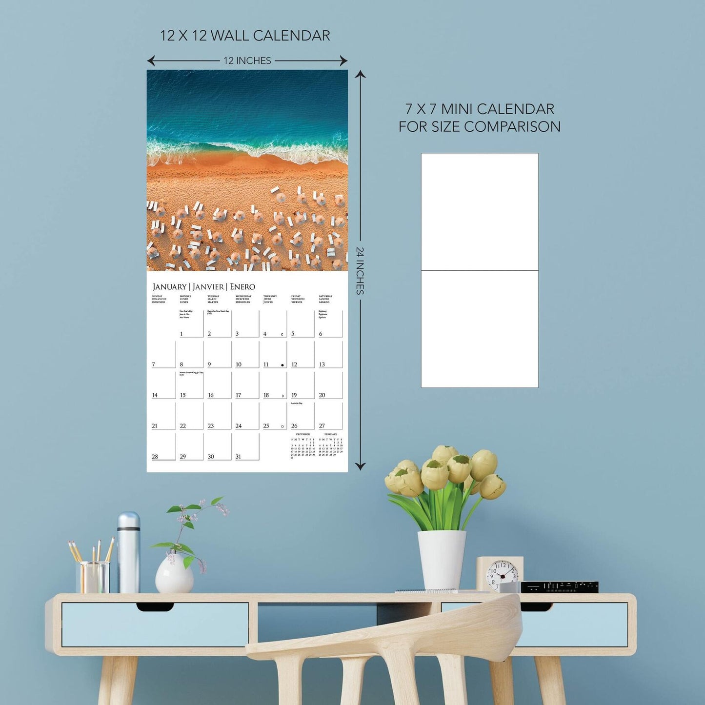 Graphique 2024 Life From Above Wall Calendar 12x12 Thick Paper Large Grid