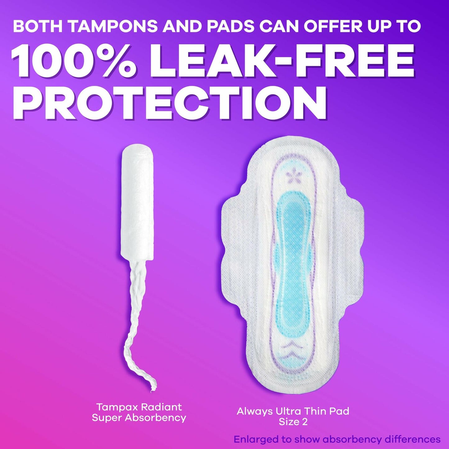 Tampax Radiant Tampons Super Absorbency Unscented 42 Count LeakGuard
