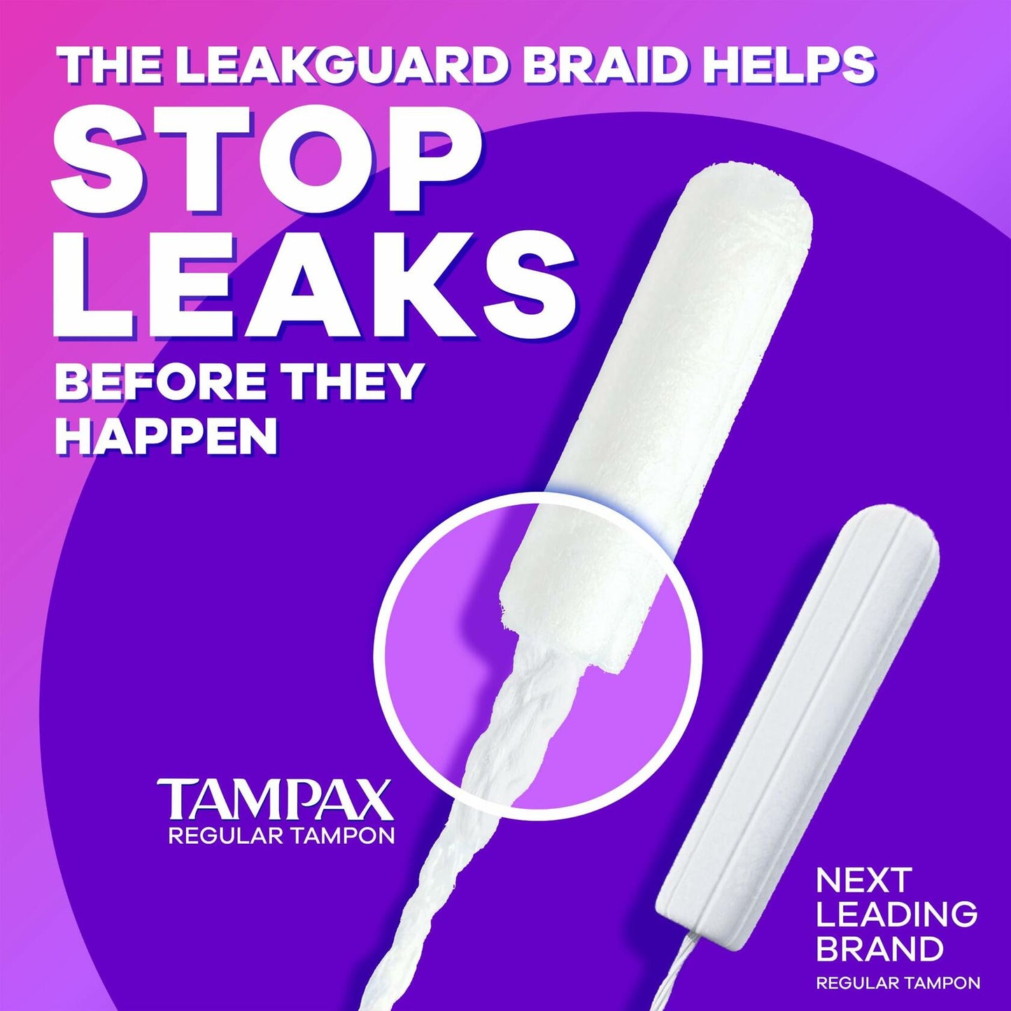 Tampax Radiant Tampons Super Absorbency Unscented 42 Count LeakGuard
