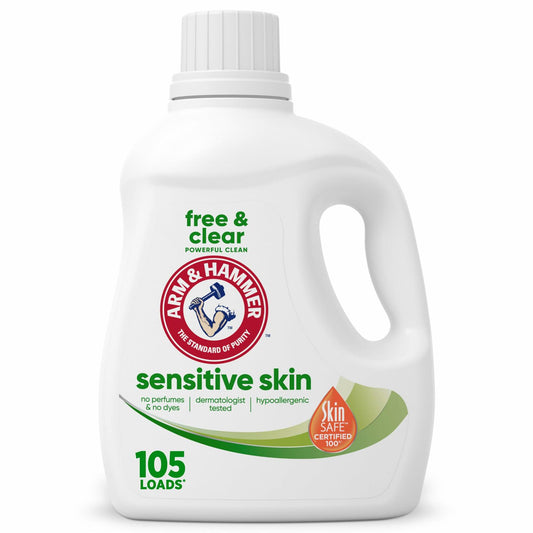 ARM & HAMMER Sensitive Skin Free&Clear Liquid Laundry Detergent 105oz 105 Loads