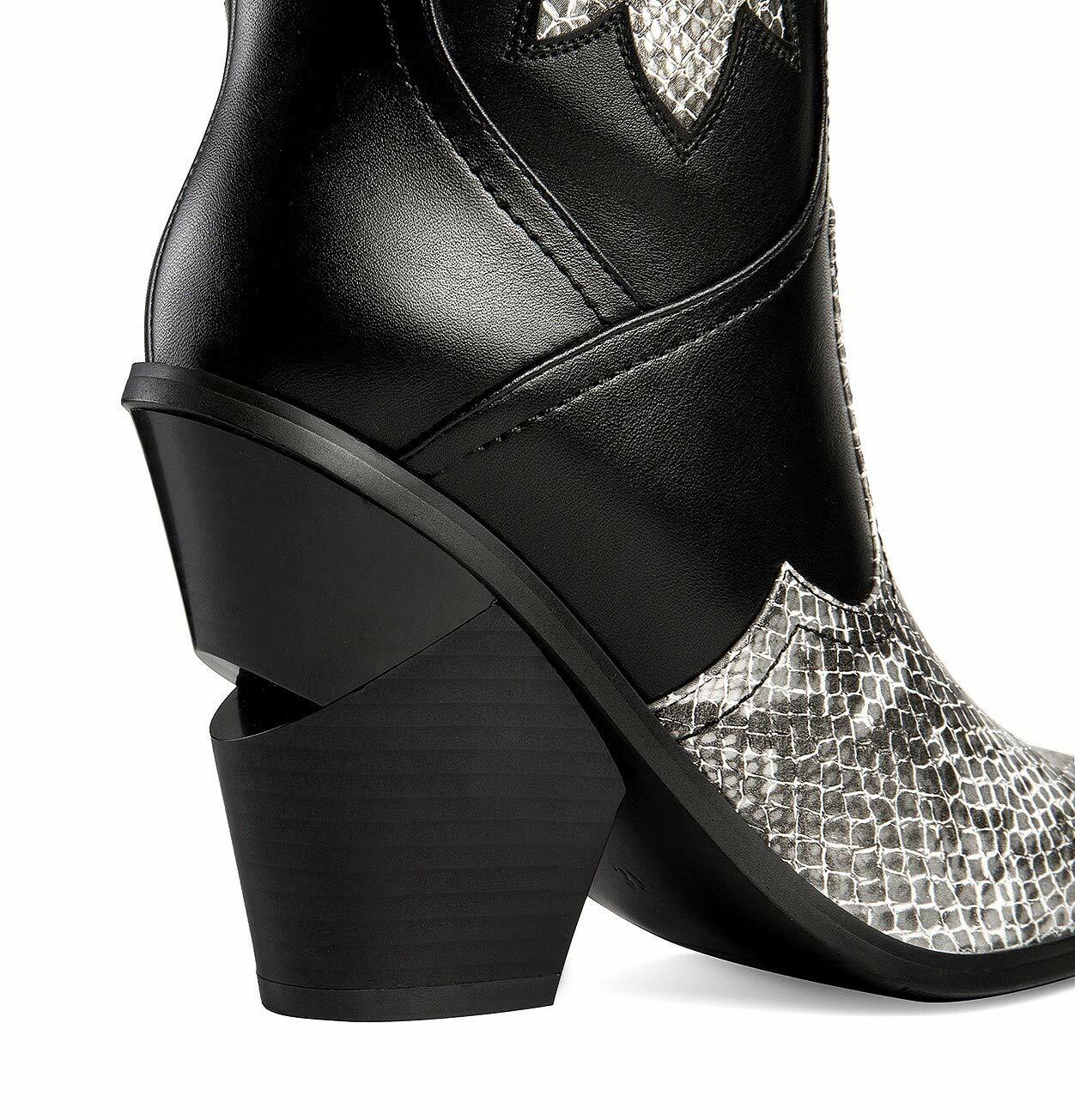 ANN CREEK Women’s Boma Western Knee-High Boots Black/White Snake 6.5