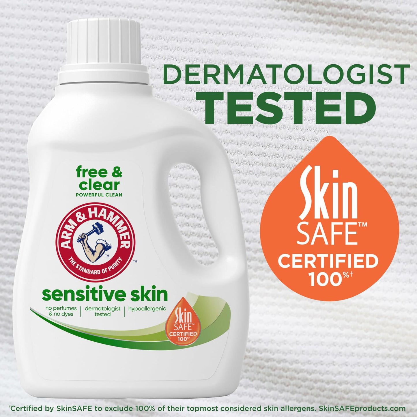 ARM & HAMMER Sensitive Skin Free&Clear Liquid Laundry Detergent 105oz 105 Loads