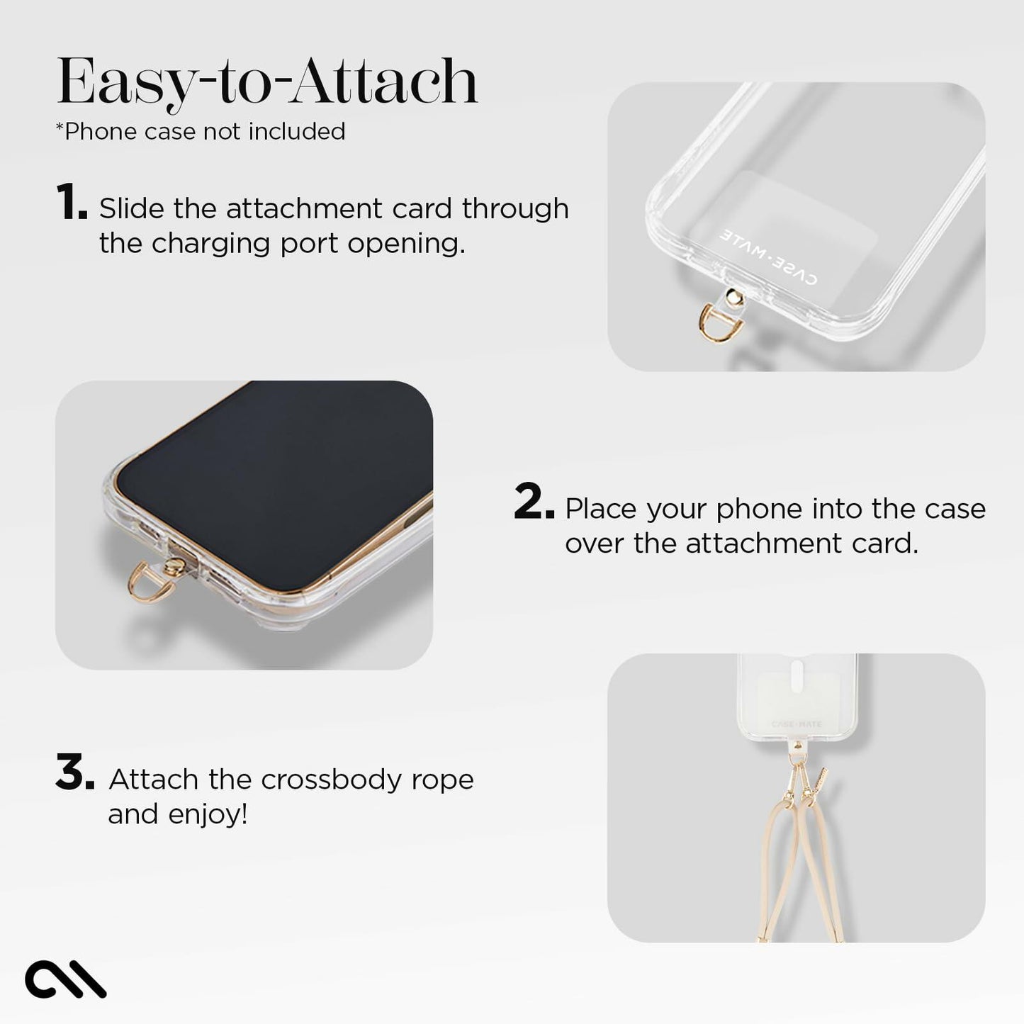 Case-Mate Crossbody Phone Lanyard Chain Hands-Free Strap Gold