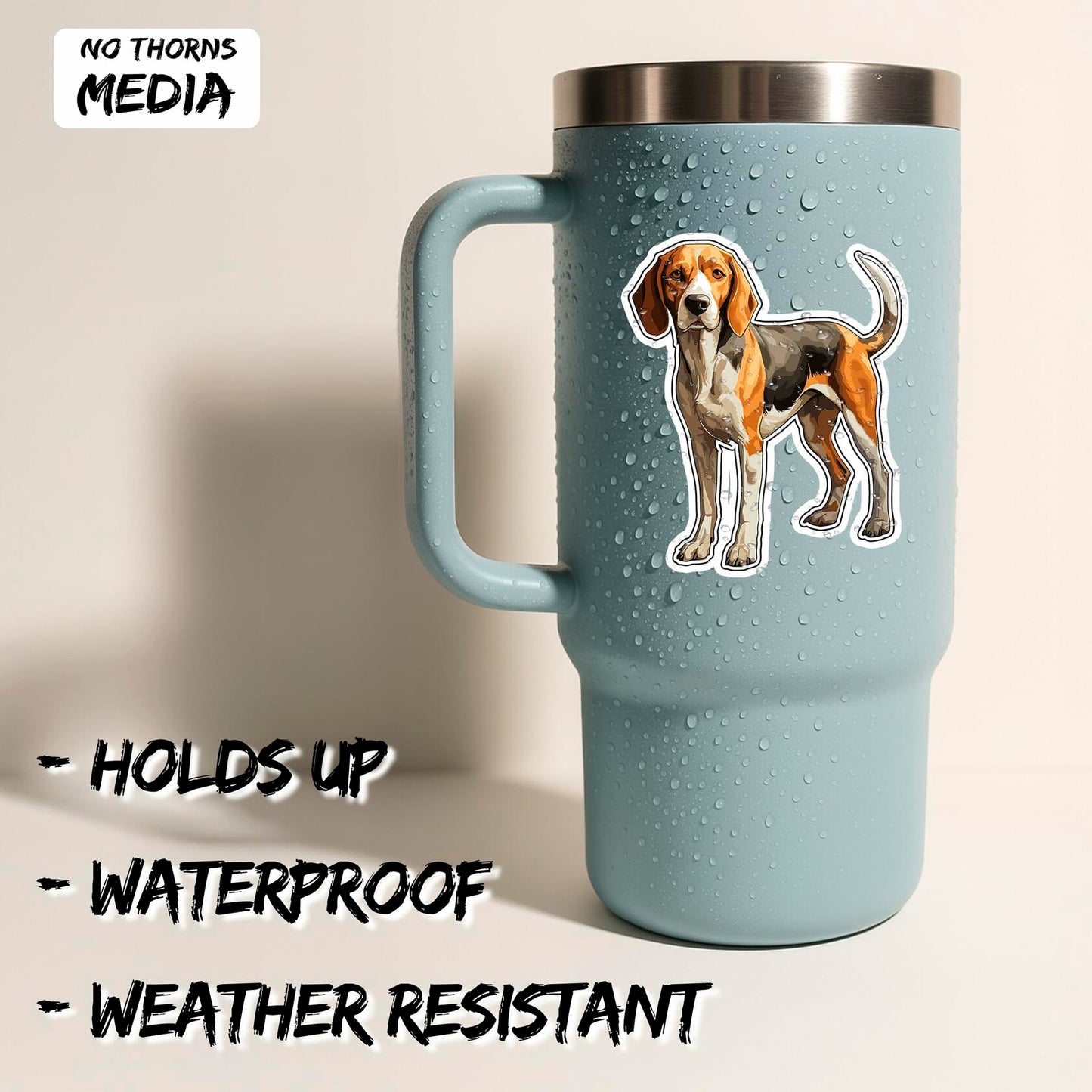 Foxhound Sticker 4 Inch Waterproof Vinyl Decal Durable Black