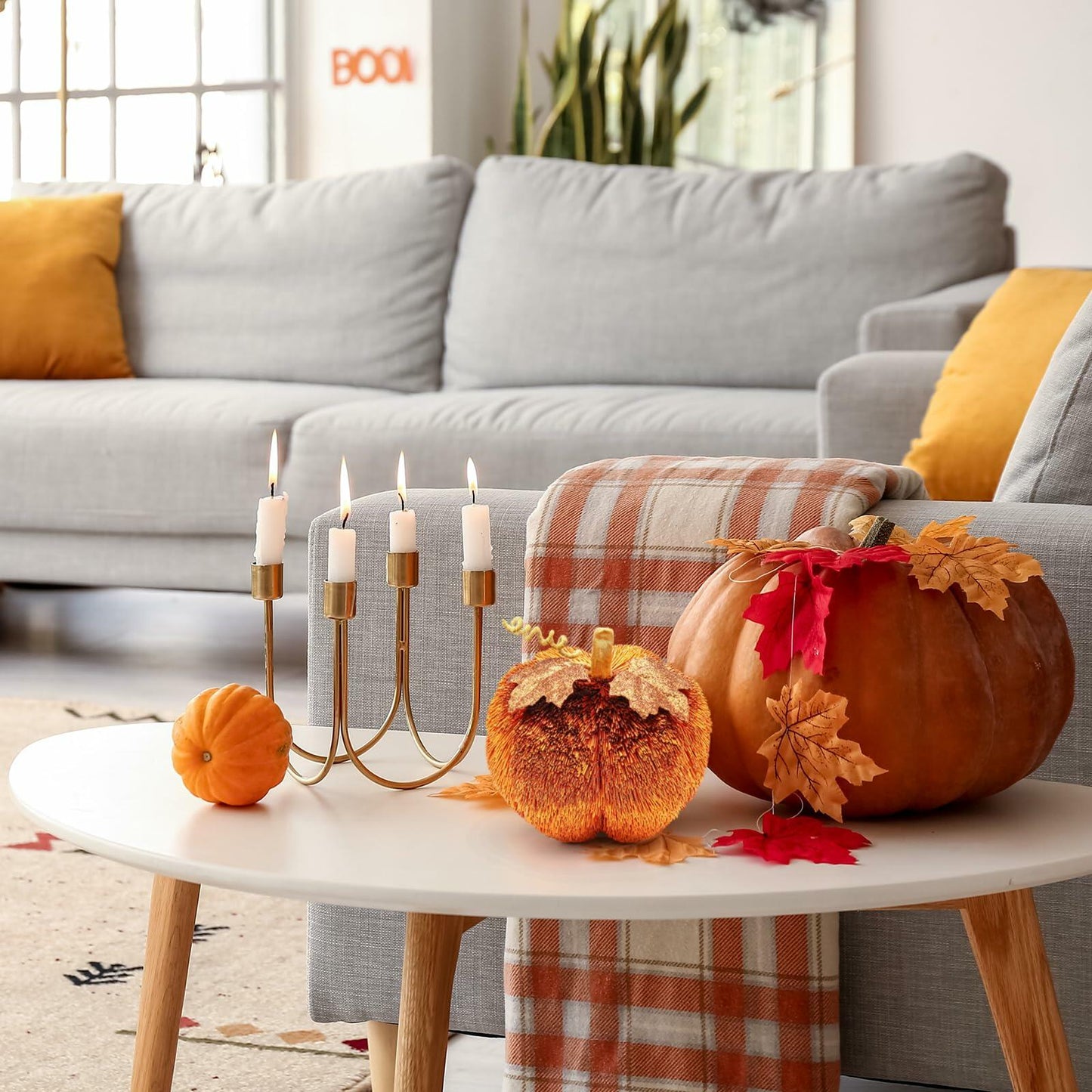 Pipa 7.5" Glitter Pumpkin Thanksgiving Centerpiece Fall Decoration