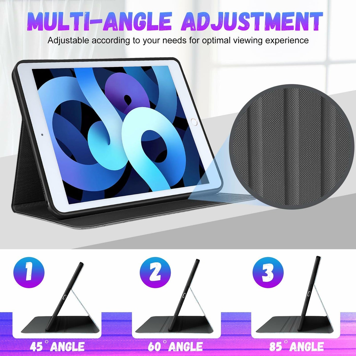 Besoar iPad Air 3/Pro 10.5 Case Cute Cartoon Kawaii Slim Folio Mogu Color