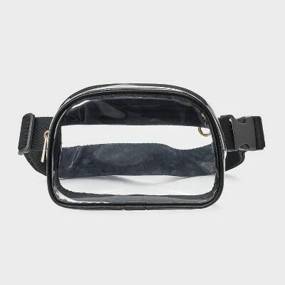Universal Thread Essential Belt Crossbody Bag Clear Black Adjustable Strap