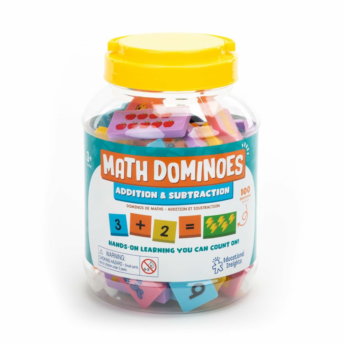 Educational Insights Math Dominoes Addition & Subtraction 60 Symbol 40 Picture
