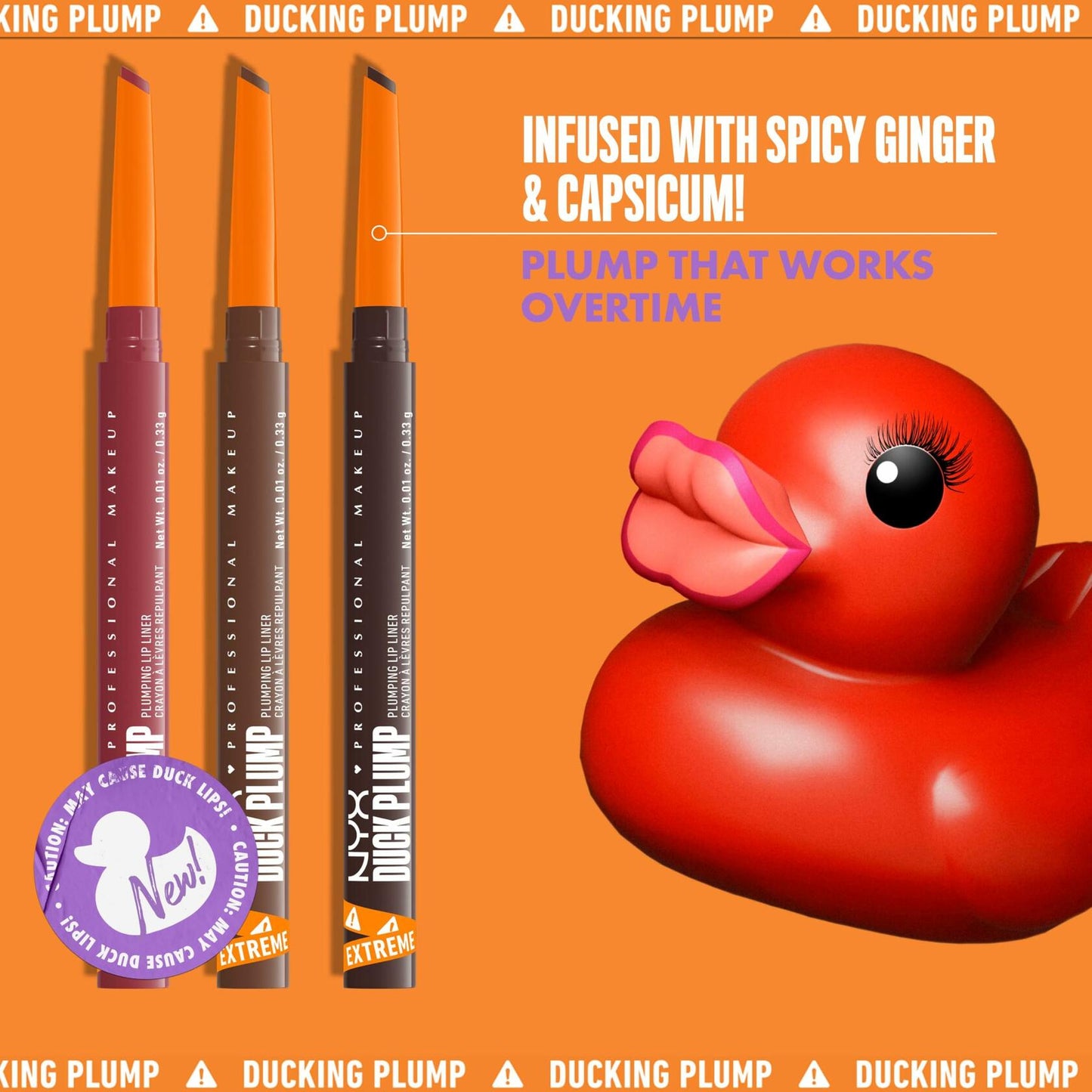 NYX Professional Makeup Duck Plump Plumping Lip Liner Matte Swollen Spice