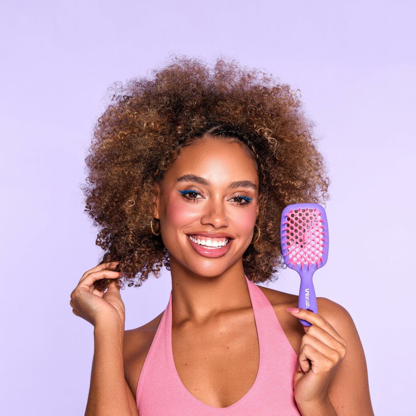 FHI Heat UNbrush Detangling Hair Brush Mini Electric Berry Neon