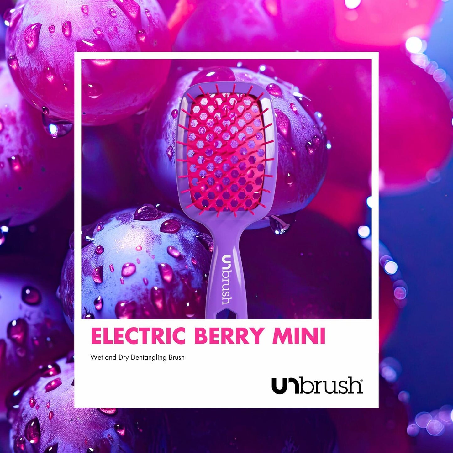 FHI Heat UNbrush Detangling Hair Brush Mini Electric Berry Neon