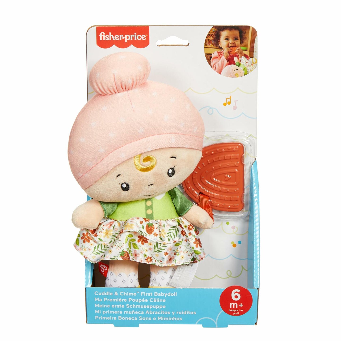 Fisher-Price My First Doll Cuddly Sensory Toy for Babies 6+ Months HXK44