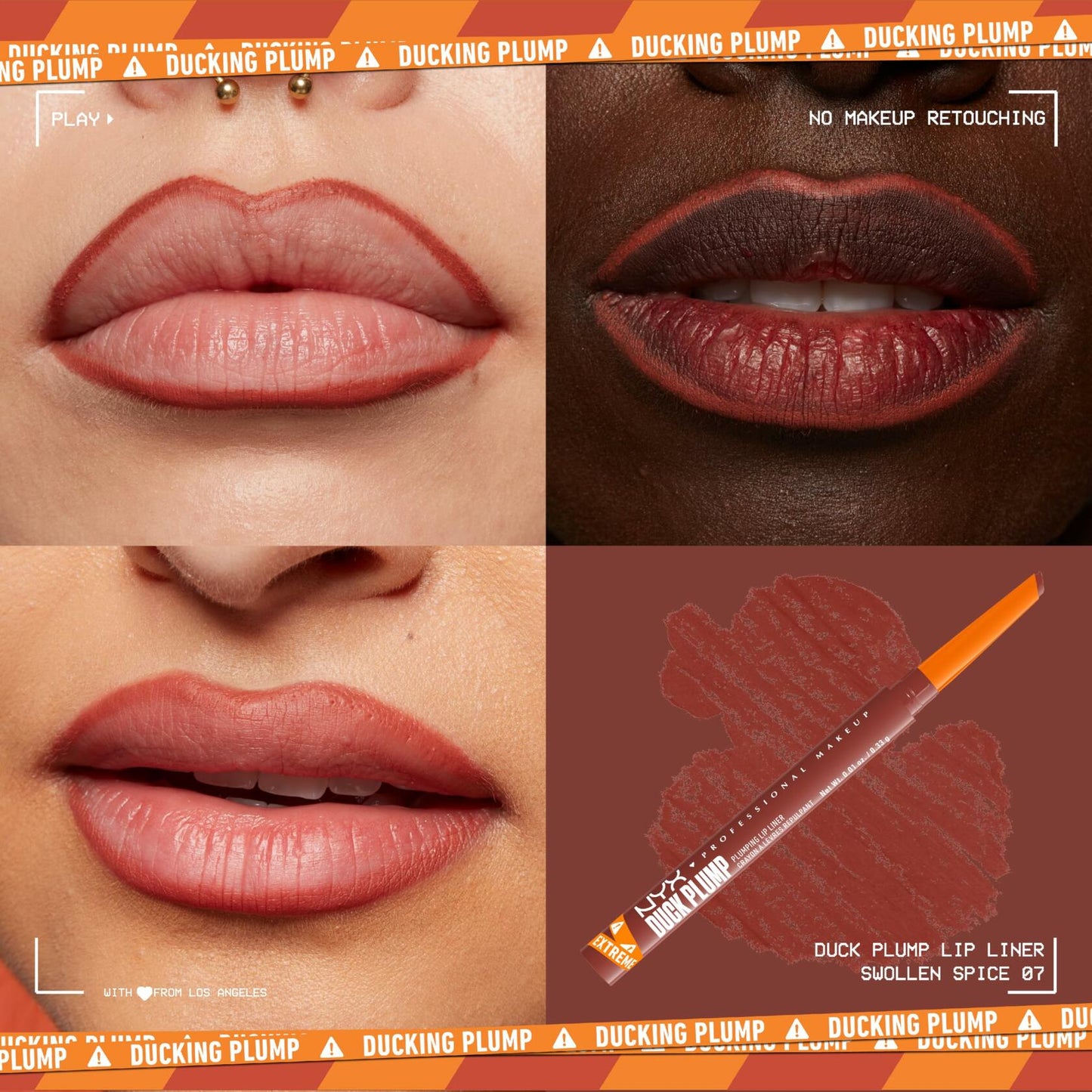NYX Professional Makeup Duck Plump Plumping Lip Liner Matte Swollen Spice