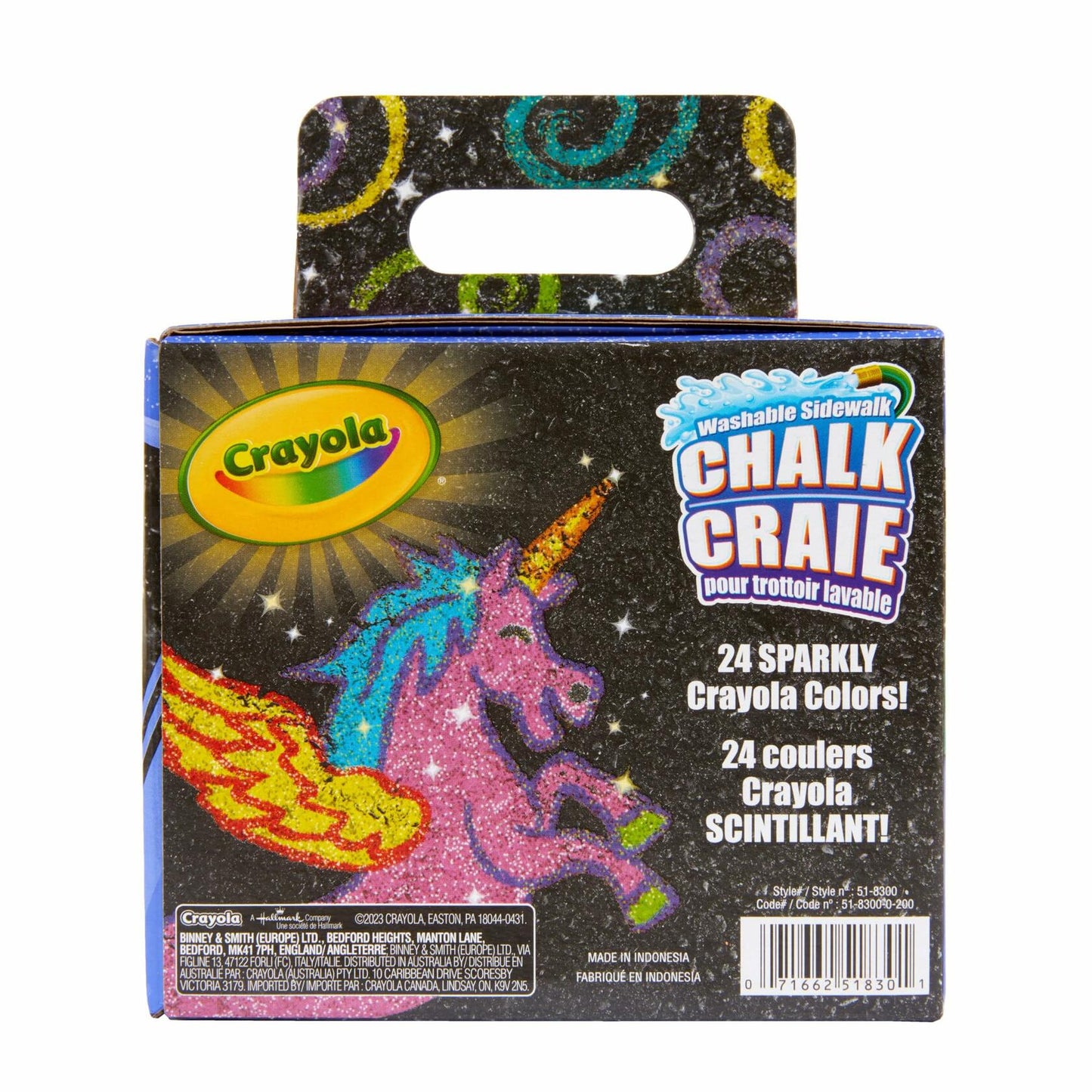 Crayola Glitter Chalk 24 Count Assorted Colors Washable Sidewalk Art