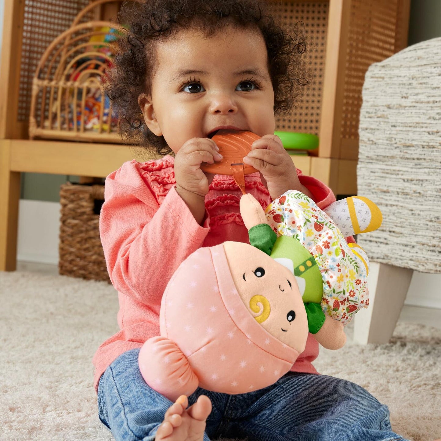 Fisher-Price My First Doll Cuddly Sensory Toy for Babies 6+ Months HXK44