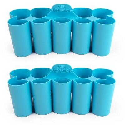 Sili-Seedlings 2pk 10 Cell Silicone Seed Starter Outdoor Planter Opal Blue