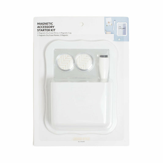 U Brands Magnetic Locker Accessory Kit White Set of 5 Organizer