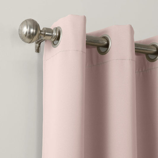 Sun Zero Easton Energy Saving Blackout Grommet Curtain Panel 40x63 Blush Pink