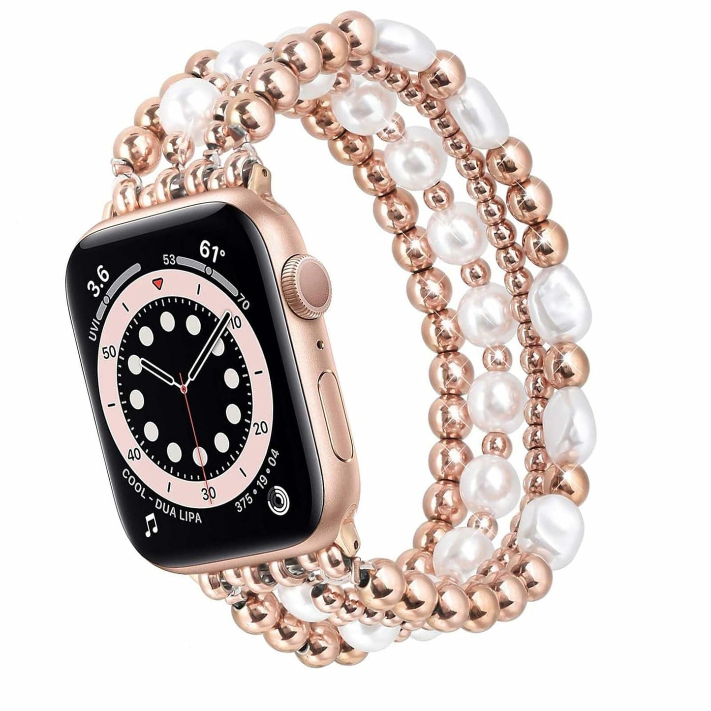 RDISOR Metal Beaded Bracelet for Apple Watch 42/44/45mm Steel Band