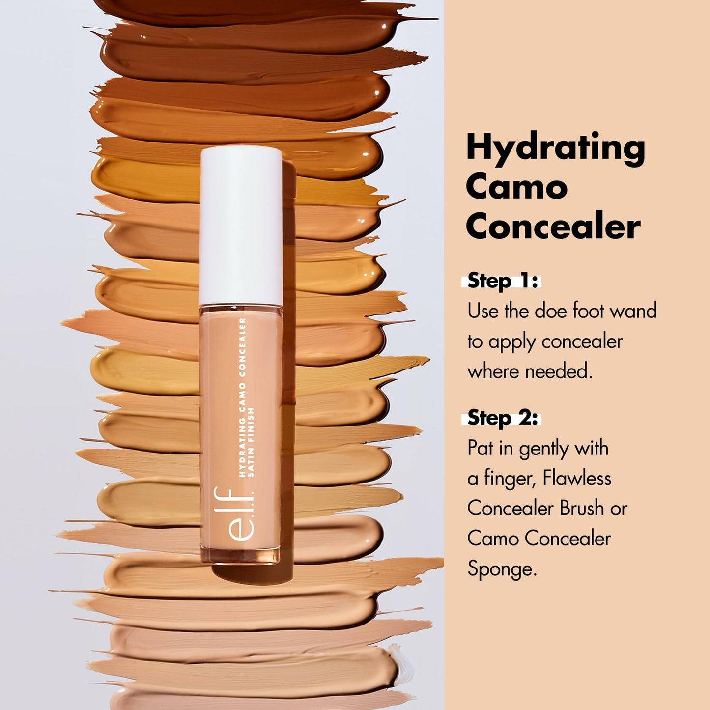 e.l.f. Hydrating Camo Concealer Full-Coverage Satin Finish Light Ivory 0.2oz