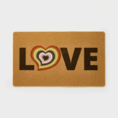 Pride Love Rectangle Outdoor Door Mat 1'6"x2'6"