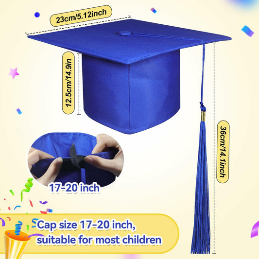 BeapTcely Preschool Grad Caps with Tassel Blue 30 Count Child Size