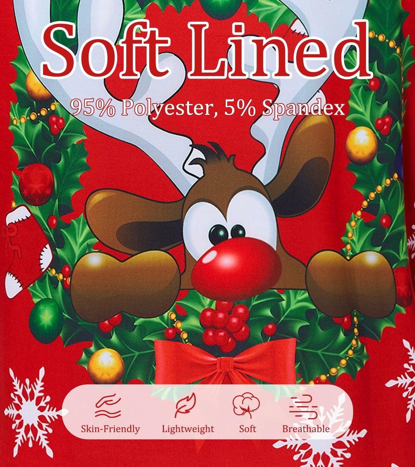 UNIFACO Womens Ugly Christmas Elk Sweatshirt Long Sleeve Crew Neck