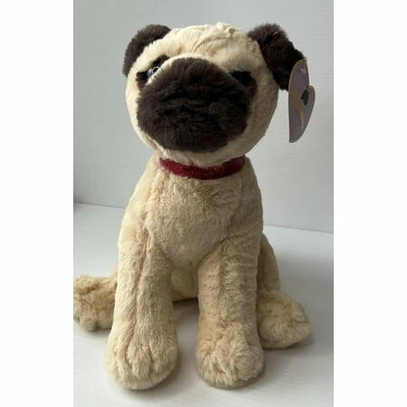 FAO Schwarz 12" Sparklers Plush Pug Toy with Removable Red Heart Boppers