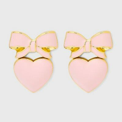 SUGARFIX by BaubleBar Valentine's Day Heart Tied Earrings Pink