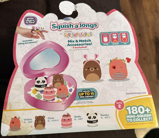 Squishmallows Series 2 Squish-a-Longs Valentine's 8pc Pink Set