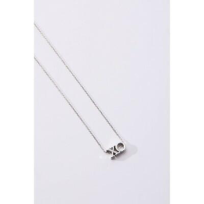 Tiny Tags Silver Plated XO Pendant Necklace Silver