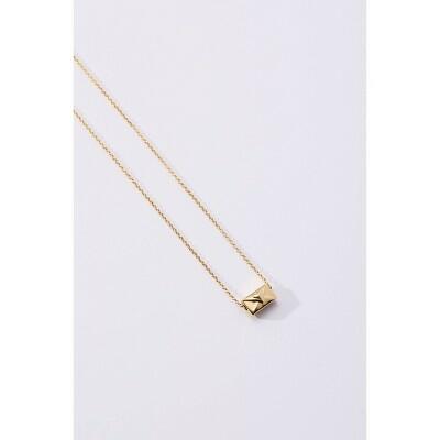 Tiny Tags 14K Gold Ion Plated Love Letter Pendant Necklace Gold Charm