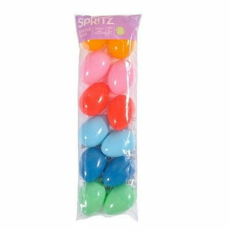 Spritz Easter Plastic Eggs 12ct Mixed Colors Fillable Plastic Egg Decor