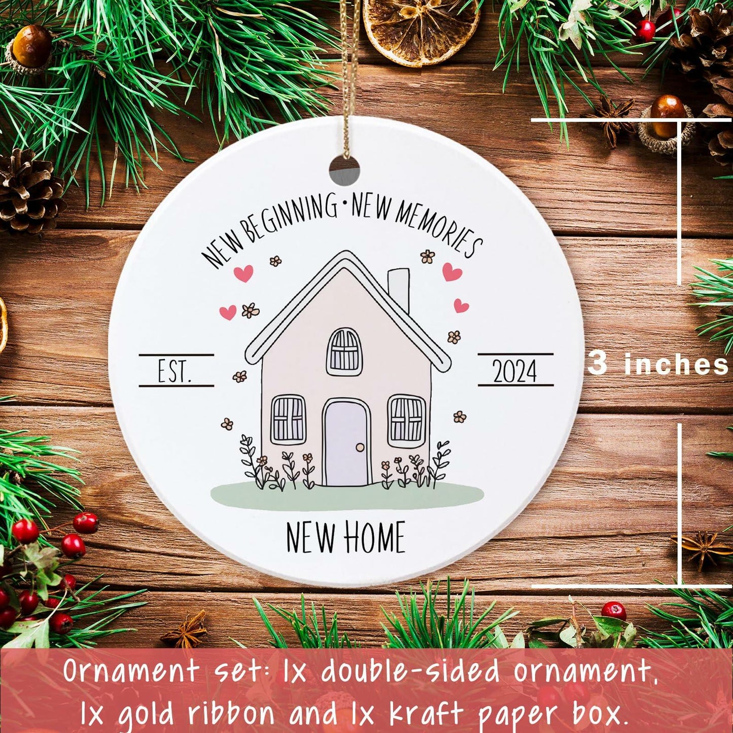 New Home Ornament 2024 First Christmas Housewarming Gift for Couples