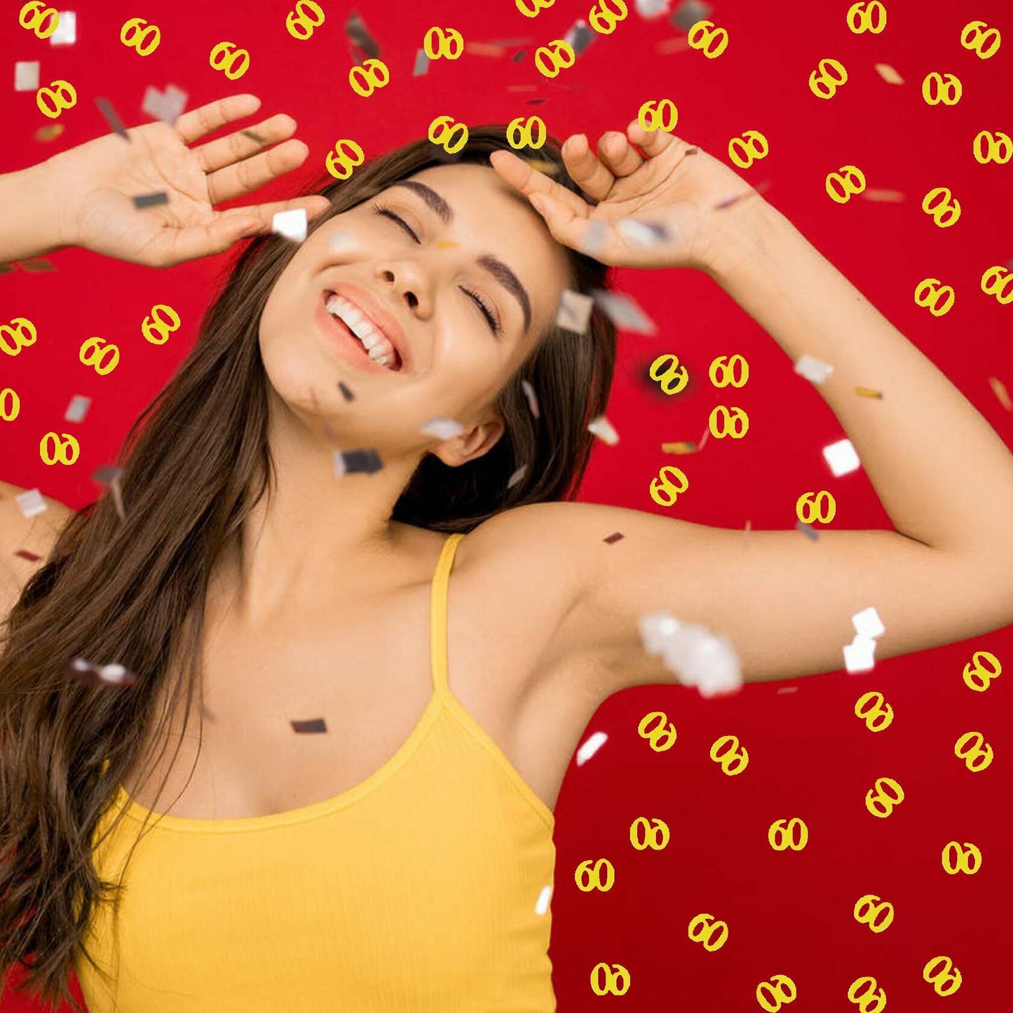 JNSAXMI 60 Confetti Number 60 Sequins 60th Anniversary Table Scatter Gold