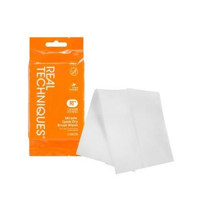 Real Techniques Miracle Quick Dry Brush Wipes Orange 20ct