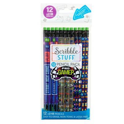 Scribble Stuff 12ct Poly Bag Pencils Gaming