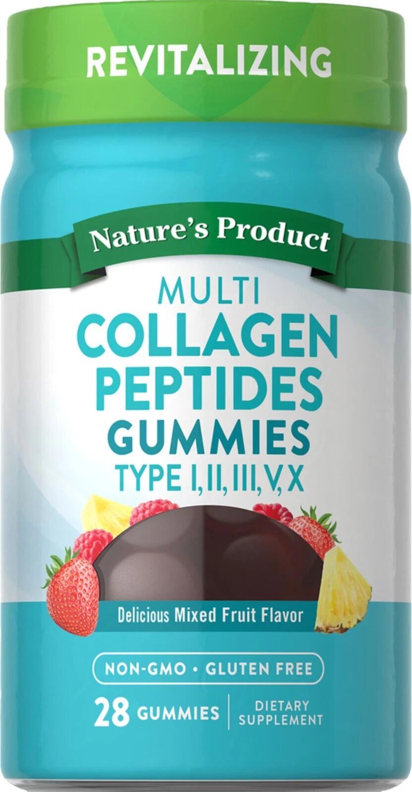 Nature's Products Multi Collagen Peptides Mixed Fruit Gummies 28 Count