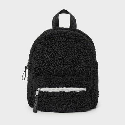 art class™ Kids Mini Faux Shearling Backpack Black Ages 3-11