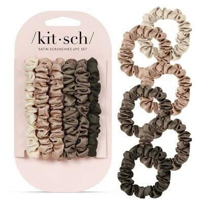 Kitsch Skinny Satin Scrunchies 6pk Multicolor Hair Accessories