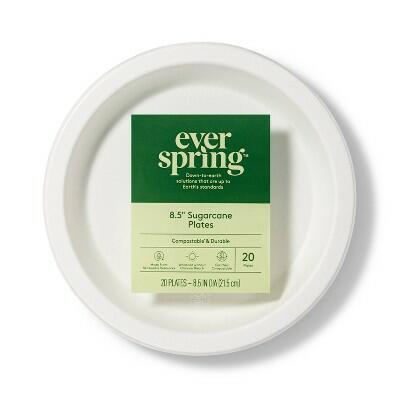 Everspring Disposable Plates 8.5" White 20ct