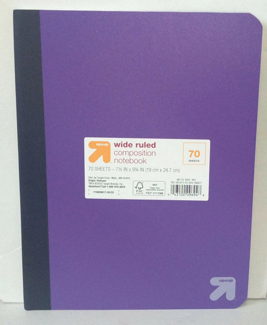 Target Up & Up Wide Ruled Composition Notebook Purple 70 Sheets