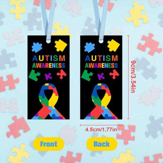 HUGAUTISM 180 Pcs Autism Awareness Calming Sensory Bookmarks Multicolor