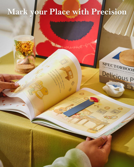 GIHOP Leather Mushroom Bookmarks 3 PCS Blue Green Yellow Handmade Cute