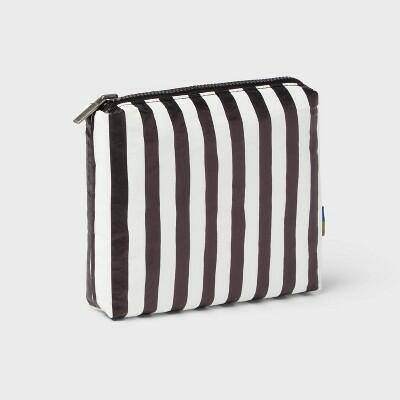 Open Story Toiletry Kit Pouch Water Resistant Black/White Stripe